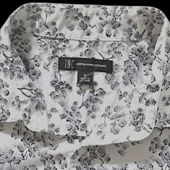 INC International Concepts White/Black Shirt | Size S - Picture 5 of 5